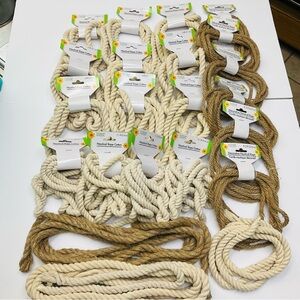 NWT 190+ Feet Nautical Rope White Cotton & Decorative Brown Crafting Home Garden